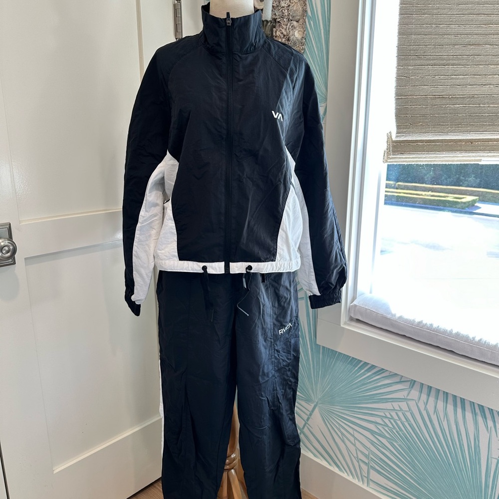 RVCA Nylon Zip Up Matching Tracksuit with Jacket and Pants